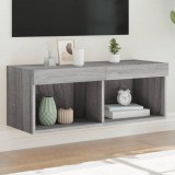 vidaXL Szürke sonoma színű TV-szekrény LED-világítással 80x30x30 cm