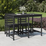 vidaXL Szürke tömör fenyőfa kerti asztal 159,5x82,5x110 cm