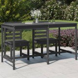 vidaXL Szürke tömör fenyőfa kerti asztal 203,5x90x110 cm