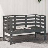 vidaXL Szürke tömör fenyőfa kerti pad 111,5 x 53 x 71 cm