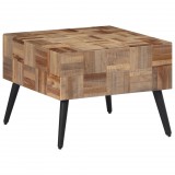 vidaXL Szürke tömör újrahasznosított tíkfa dohányzóasztal 55x55x40 cm