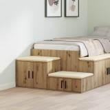 vidaXL Tárolószekrény Műgyanta tölgy 118x41x40 cm összeszerelt fa