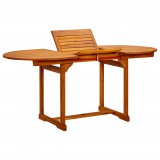 vidaXL Tömör akácfa kerti étkezőasztal (120-170) x 80 x 75 cm