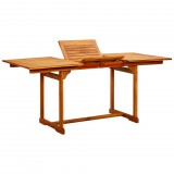vidaXL Tömör akácfa kerti étkezőasztal (120-170) x 80 x 75 cm