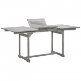 vidaXL Tömör akácfa kerti étkezőasztal (120-170) x 80 x 75 cm