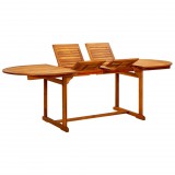 vidaXL Tömör akácfa kerti étkezőasztal (150-200) x 100 x 75 cm