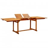 vidaXL Tömör akácfa kerti étkezőasztal (150-200) x 100 x 75 cm