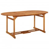 vidaXL Tömör akácfa kerti étkezőasztal 180 x 90 x 75 cm