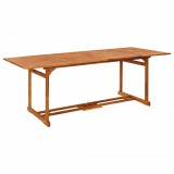 vidaXL Tömör akácfa kerti étkezőasztal 220 x 90 x 75 cm