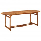 vidaXL Tömör akácfa kerti étkezőasztal 220 x 90 x 75 cm