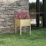 vidaXL Tömör fenyőfa kerti virágtartó 50 x 50 x 70 cm