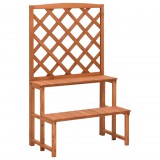 vidaXL Tömör fenyőfa rácsos virágtartó állvány 70 x 42 x 115 cm