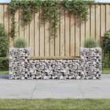 vidaXL Tömör impregnált fenyőfa gabion kerti pad 183x41x60,5 cm