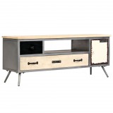 vidaXL Tömör mangófa és acél TV-szekrény 120 x 30 x 45 cm