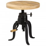 vidaXL Tömör mangófa és öntöttvas kisasztal 45 x (45-62) cm