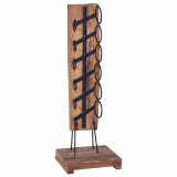 vidaXL Tömör tíkfa bortartó állvány 6 palackhoz 35 x 35 x 100 cm