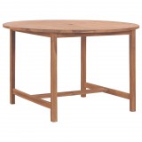 vidaXL Tömör tíkfa kerti étkezőasztal Ø110 x 75 cm