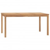 vidaXL Tömör tíkfa kerti étkezőasztal 160 x 80 x 77 cm