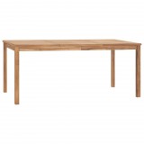 vidaXL Tömör tíkfa kerti étkezőasztal 180 x 90 x 77 cm