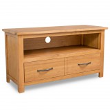 vidaXL Tömör tölgyfa TV-szekrény 90 x 35 x 48 cm