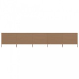 vidaXL Tópszínű 5 paneles szövet szélfogó 600 x 120 cm