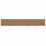 vidaXL Tópszínű 5-paneles szövet szélfogó 600 x 160 cm