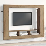 vidaXL Tv állvány falra szerelhető, Artisan tölgy, 152x22x113 cm