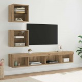 vidaXL TV Fali Egységek LED-del 5 db Artisan tölgy Szerelt Fa