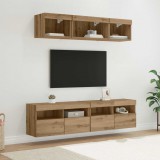 vidaXL TV Fali Egységek LED-del 5 db Artisan tölgy Szerelt Fa