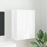 vidaXL TV Fali Szekrény 59,5 x 31 x 80 cm Magas Fényű Fehér Szerelt Fa