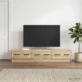 vidaXL TV szekrény 147 x 34,5 x 27 cm Sonoma Tölgy Szerelt Fa