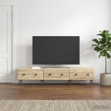 vidaXL TV szekrény fiókkal Sonoma Tölgy 147 x 34,5 x 30 cm Szerelt Fa
