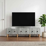 vidaXL TV szekrény fiókkal Szürke Sonoma 147 x 34,5 x 30 cm Szerelt Fa