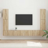 vidaXL TV szekrény garnitúra 8 db Sonoma tölgy Szerelt Fa