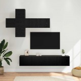 vidaXL TV szekrény garnitúra Falra szerelhető 3 pcs Szerelt Fa