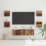 vidaXL TV szekrény garnitúra Falra szerelhető 6 pcs Öreg fa Faanyag
