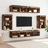 vidaXL TV szekrény garnitúra LED -es lámpákkal 8 pcs Régi fa Faanyag