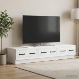vidaXL TV szekrény Magasfényű Fehér 147 x 34,5 x 27 cm Szerelt Fa