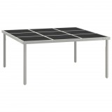vidaXL Üveg és acél kerti étkezőasztal 170 x 170 x 74,5 cm