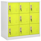 vidaXL Világosszürke és zöld acél zárható szekrény 90 x 45 x 92,5 cm