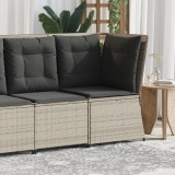 vidaXL Világosszürke polyrattan kerti sarokkanapé párnával