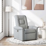 vidaXL Világosszürke szövet dönthető fotel