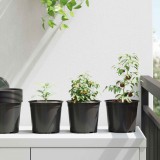 vidaXL Virág Cserép 50 pcs Fekete Ø 15 x 13 cm Műanyag