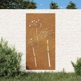 vidaXL Virágmintás corten acél kerti faldísz 105 x 55 cm