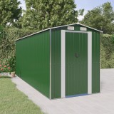 vidaXL Zöld horganyzott acél kerti fészer 192x523x223 cm