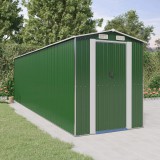 vidaXL Zöld horganyzott acél kerti fészer 192x689x223 cm