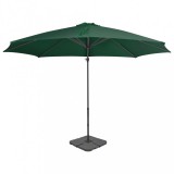 vidaXL Zöld kültéri napernyő hordozható talppal
