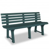 vidaXL Zöld műanyag kerti pad 145,5 cm