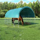 vidaXL Zöld PVC állattartó sátor 3,7 x 3,7 m