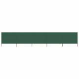 vidaXL Zöld szövet 5-paneles szélfogó 600 x 80 cm